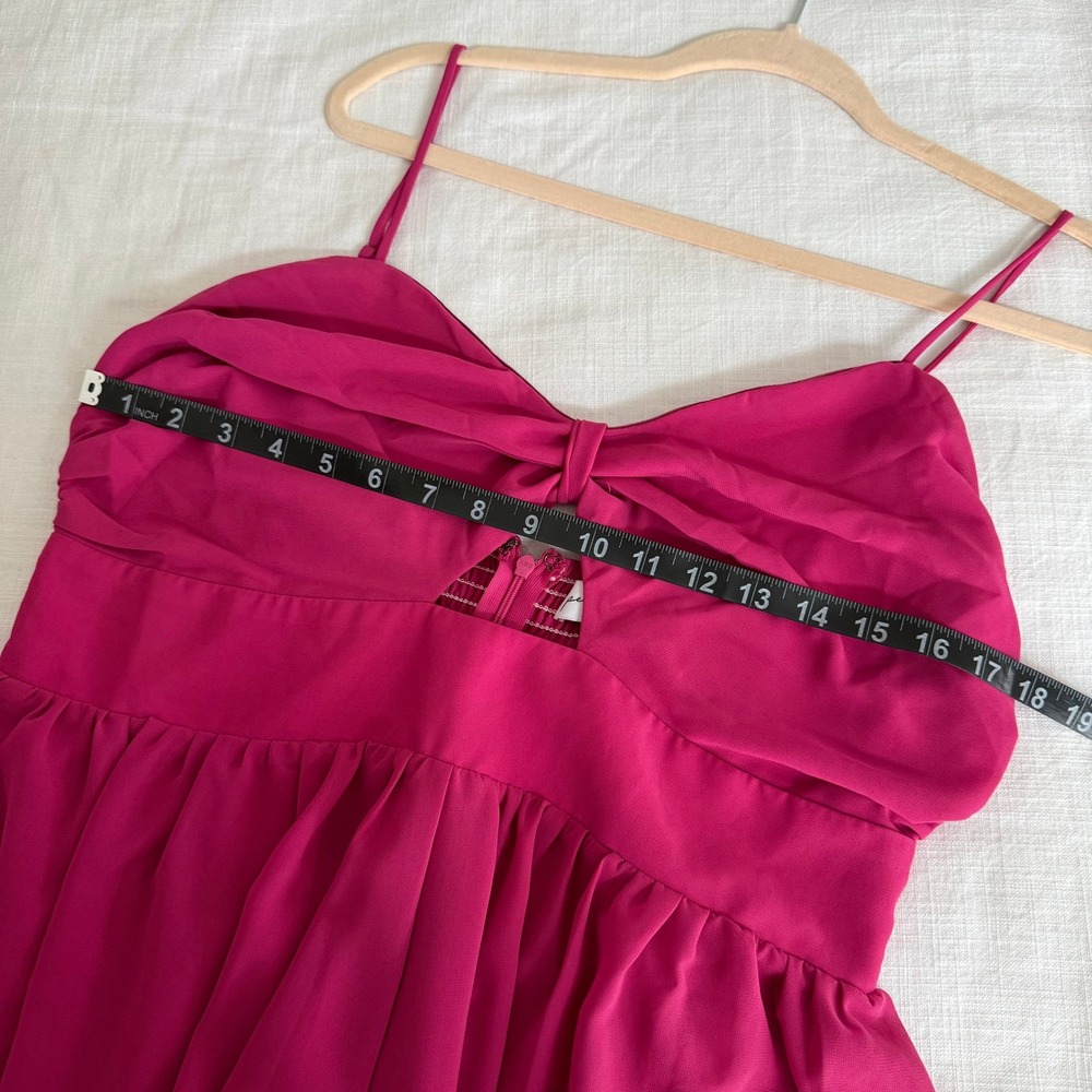 Petal and Pup Magenta Pink Bow Front Cutout Chiffon Romper‎ XL Smocked Back - Picture 6 of 7